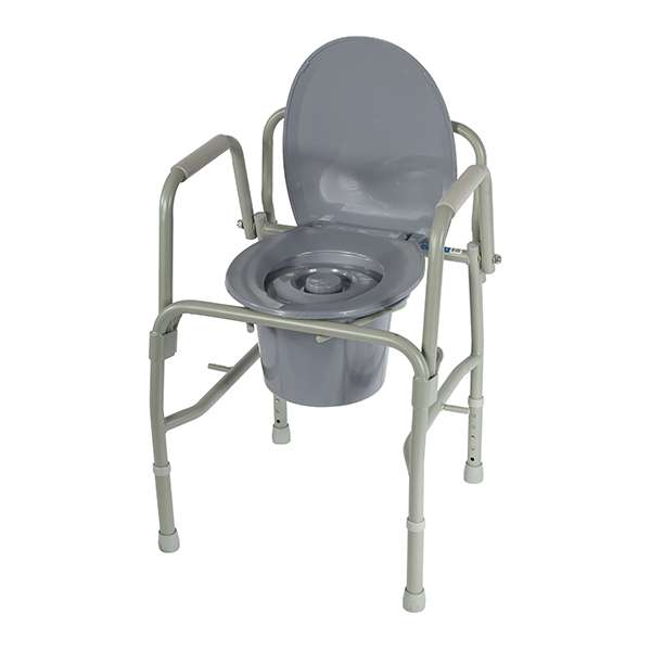 Кресло-туалет нескладное со спинкой и откидными поручнями 10583